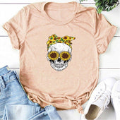 Damen-T-Shirt mit Totenkopfmotiv-Bombardina.de