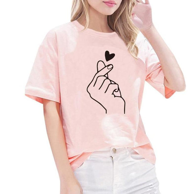 Damen T-Shirt mit Herzmotiv-Bombardina.de
