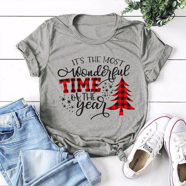 Damen-T-Shirt mit Weihnachtsaufdruck-Bombardina.de