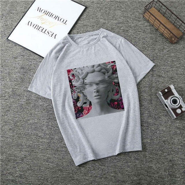Damen-T-Shirt mit buntem Aufdruck-Bombardina.de