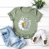 Damen-T-Shirt mit Blumendruck-Bombardina.de