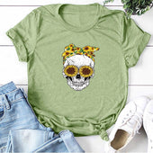 Damen-T-Shirt mit Totenkopfmotiv-Bombardina.de