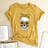 Damen-T-Shirt mit Totenkopfmotiv-Bombardina.de