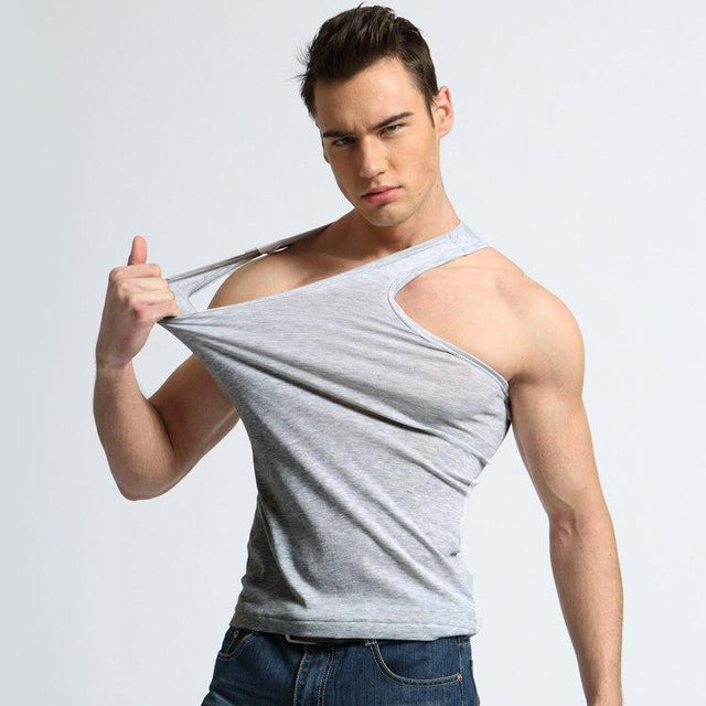 Einfarbiges Tanktop für Herren-Bombardina.de