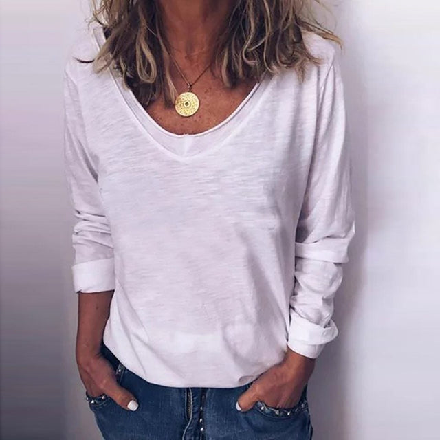 Damen-Langarm-T-Shirt in lockerem Schnitt-Bombardina.de