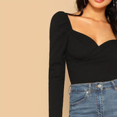 Damen-Langarm-T-Shirt mit Puffärmeln-Bombardina.de