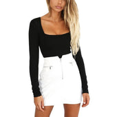 Damen-Langarm-T-Shirt mit eckigem Ausschnitt-Bombardina.de