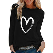 Damen-Langarm-T-Shirt mit Herzmotiv-Bombardina.de