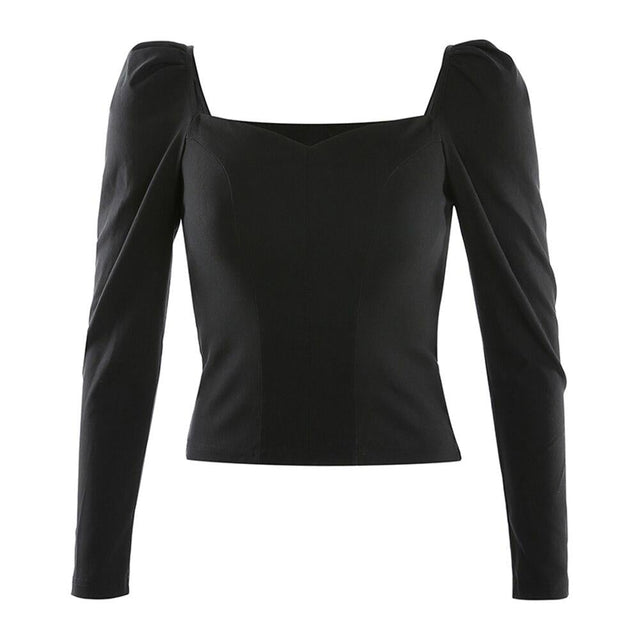 Damen-Langarm-T-Shirt mit Puffärmeln-Bombardina.de
