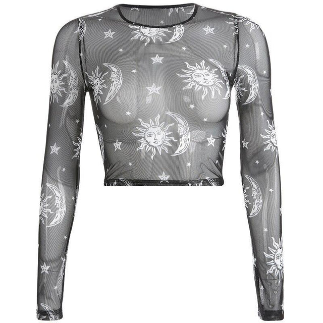 Durchscheinendes Damen-Langarm-T-Shirt - Bombardina.de