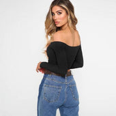 Damen-Langarm-T-Shirt mit weitem Ausschnitt-Bombardina.de
