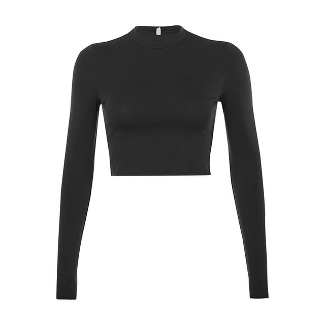 Damen-Langarm-T-Shirt mit kurzem Schnitt-Bombardina.de