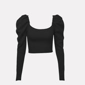 Damen-Langarm-T-Shirt mit Puffärmeln-Bombardina.de