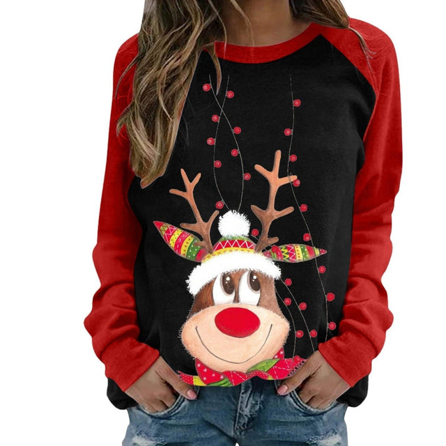 Damen-Langarm-T-Shirt mit Rentier-Bombardina.de