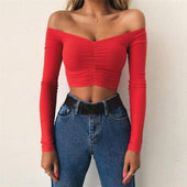 Damen-Langarm-T-Shirt mit weitem Ausschnitt-Bombardina.de