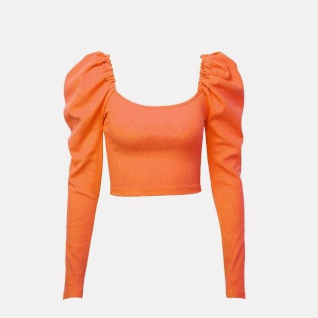 Damen-Langarm-T-Shirt mit Puffärmeln-Bombardina.de