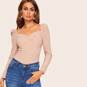 Damen-Langarm-T-Shirt mit Puffärmeln-Bombardina.de