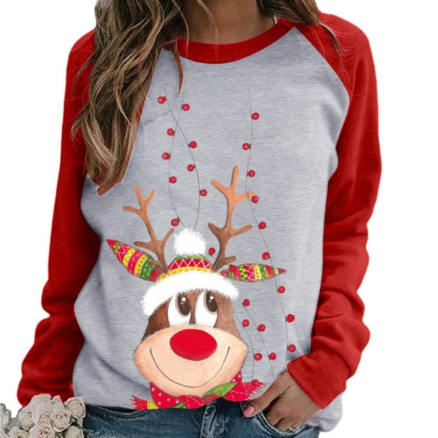 Damen-Langarm-T-Shirt mit Rentier-Bombardina.de