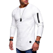 Herren Langarm-T-Shirt mit Reißverschluss-Bombardina.de