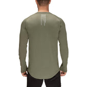 Einfarbiges Herren-T-Shirt mit langen Ärmeln-Bombardina.de