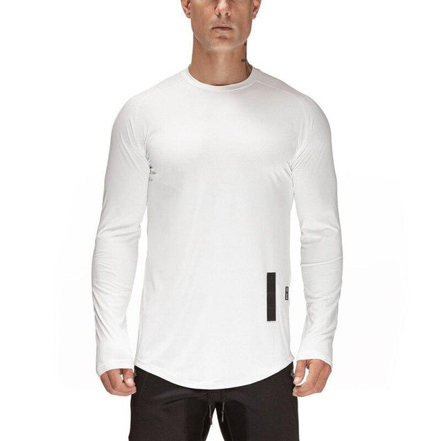 Einfarbiges Herren-T-Shirt mit langen Ärmeln-Bombardina.de