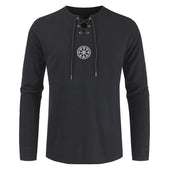 Herren Langarm-T-Shirt mit Schnürung-Bombardina.de