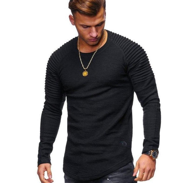 Herren Langarm-T-Shirt mit Naht-Bombardina.de
