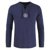 Herren Langarm-T-Shirt mit Schnürung-Bombardina.de