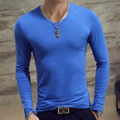 Herren Langarm-T-Shirt mit V-Ausschnitt-Bombardina.de