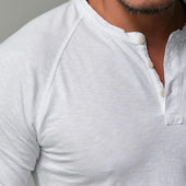 Herren Langarm-T-Shirt mit Knöpfen-Bombardina.de