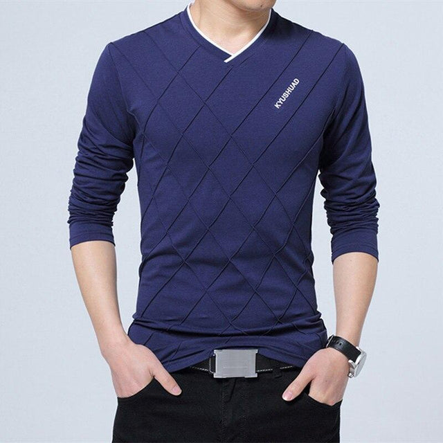 Herren Langarm-T-Shirt mit Naht-Bombardina.de