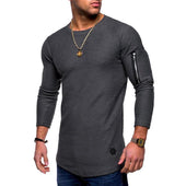 Herren Langarm-T-Shirt mit Reißverschluss-Bombardina.de