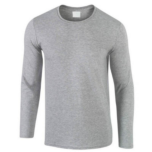 Einfarbiges Herren-T-Shirt mit langen Ärmeln-Bombardina.de