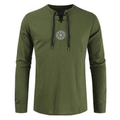 Herren Langarm-T-Shirt mit Schnürung-Bombardina.de