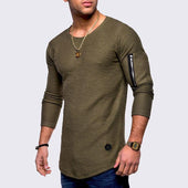 Herren Langarm-T-Shirt mit Reißverschluss-Bombardina.de