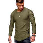 Herren Langarm-T-Shirt mit Naht-Bombardina.de