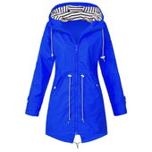 Damen-Regenjacke mit gestreifter Kapuze-Bombardina.de
