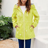 Damen-Regenjacke mit gestreifter Kapuze-Bombardina.de