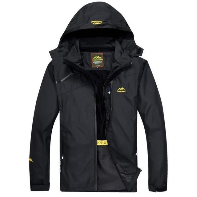 Herren Regenjacke mit Patch-Bombardina.de
