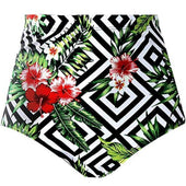 Geblümte Bikinihose mit hoher Taille-Bombardina.de