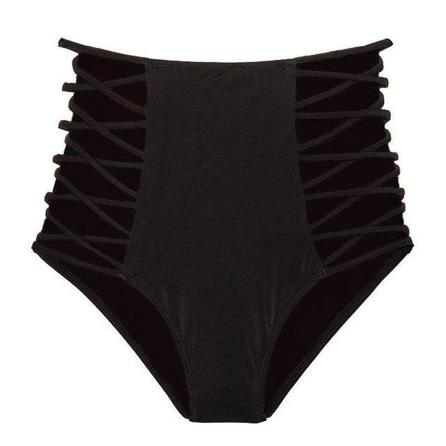 Bikinihöschen mit hoher Taille und Streifen-Bombardina.de