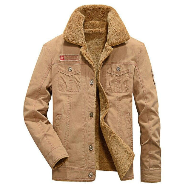 Herren Jeansjacke mit braunem Futter-Bombardina.de