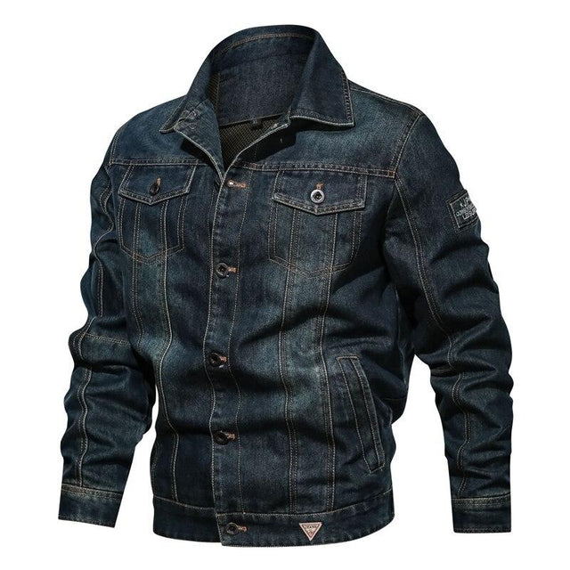 Herren Jeansjacke mit Patches-Bombardina.de