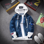 Herren Jeansjacke aus kombinierten Materialien-Bombardina.de