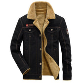 Herren Jeansjacke mit braunem Futter-Bombardina.de