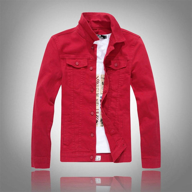 Einfarbige Jeansjacke für Herren-Bombardina.de