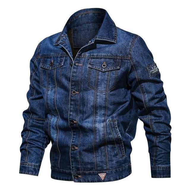 Herren Jeansjacke mit Patches-Bombardina.de