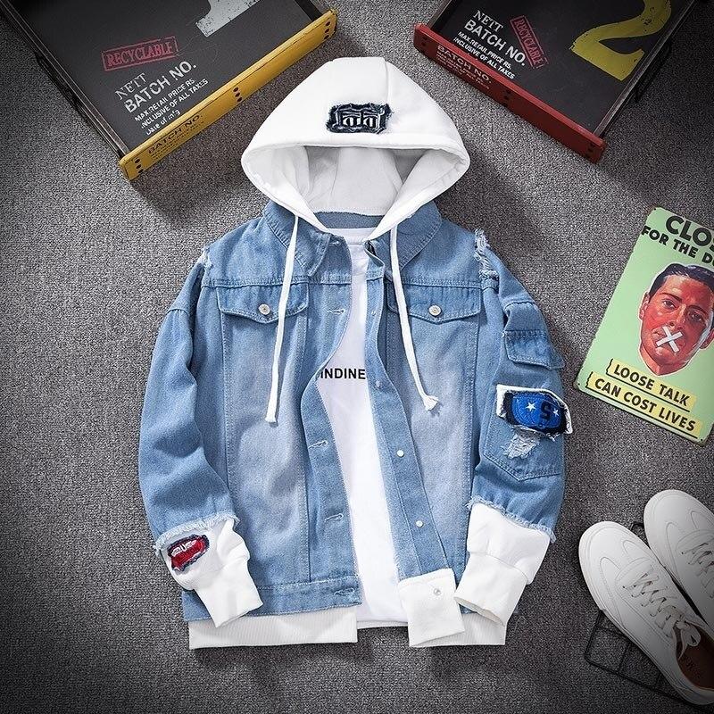 Herren Jeansjacke aus kombinierten Materialien-Bombardina.de