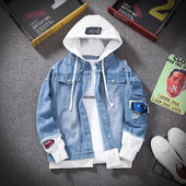 Herren Jeansjacke aus kombinierten Materialien-Bombardina.de
