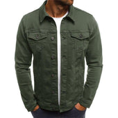 Einfarbige Jeansjacke für Herren-Bombardina.de